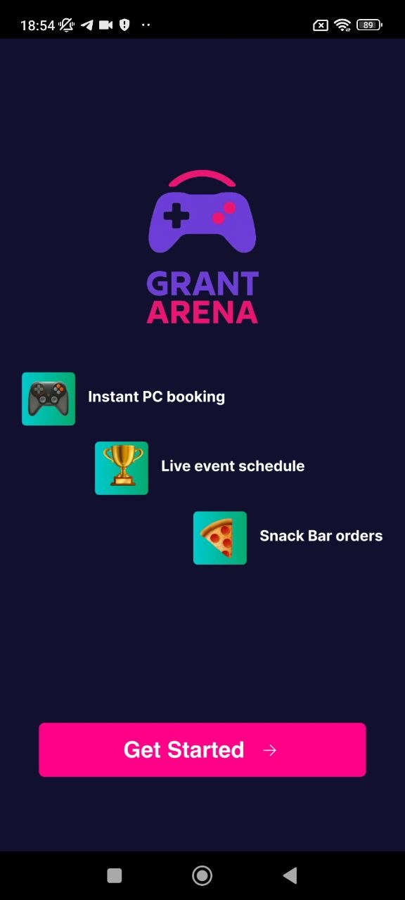 NV Grant Arena home screen
